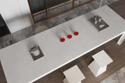 Show details for Aurora Grey Sintered Stone Dining Table BS-JS-S-240T33 Picture of Aurora Grey Sintered Stone Dining Table BS-JS-S-240T33
